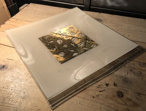 Assiette verre dorure - assiette,