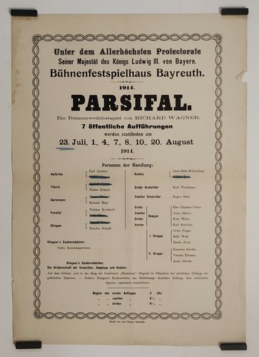 Bayreuth festival 1914 affiche - bayreuth,