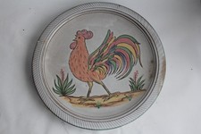Plat céramique émaillée coq - émaillée,