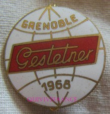BG14505 - INSIGNE BADGE GESTETNER JEUX OLYMPIQUES D'HIVER GRENOBLE 1968