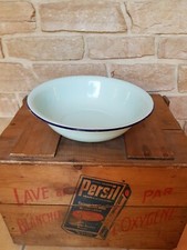 ANCIENNE BASSINE ÉMAILLÉE VINTAGE RÉTRO CUISINE JARDIN DÉCORATION MAISON