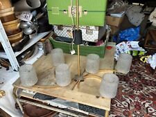 Lustre suspension vintage doré et laqué noir 6 feux Type  Maison Arlus 1950's