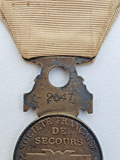 Médaille de la Croix Rouge, 1864-1966, gravée au dos, 24x44 mm