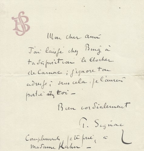 Paul signac lettre - -,