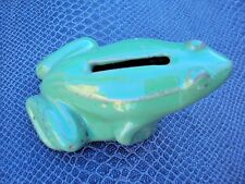 ancienne tirelire à casser grenouille verte en céramique début 20 ème