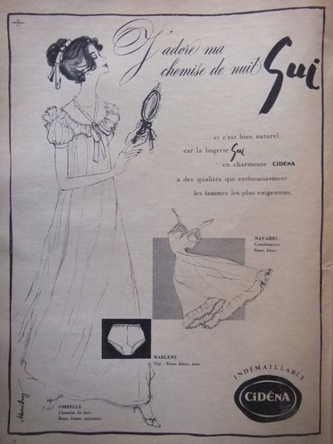 Publicité 1958 lingerie gui - lingerie,