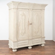 Baroque White Painted Armoire
