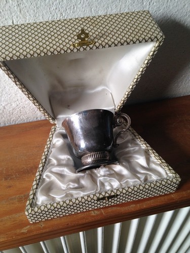 Tasse verre métal argenté - tasse,