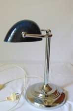 LAMPE DE BUREAU NOTAIRE BANQUIER OPALINE BLEUE NUIT
