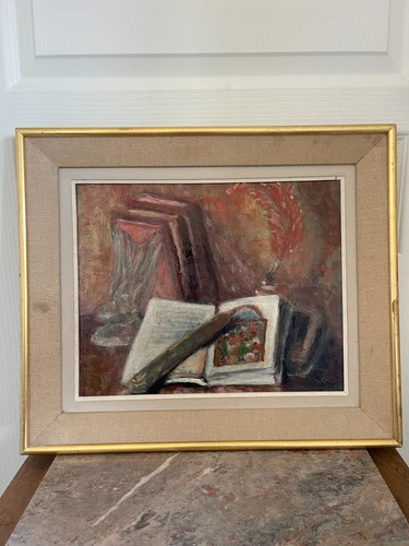 Ancien tableau huile - huile, cadré