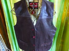 T44-46 Neuf Beau gilet homme, cuir, coupe, motard, campagne, élégance + mon jardi