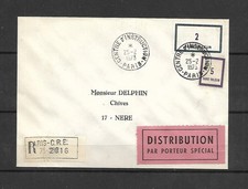 03 (RARE)  Enveloppe de centre de formation + timbres fictifs  Année 1970