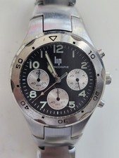 Montre Lip Chronographe Acier Très Bonne État Quartz Vintage