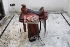 Selle western ouate en cuir