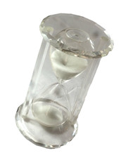 BEAU GRAND SABLIER EN CRISTAL TAILLE /  ART POPULAIRE OUTIL ANCIEN CUISINE