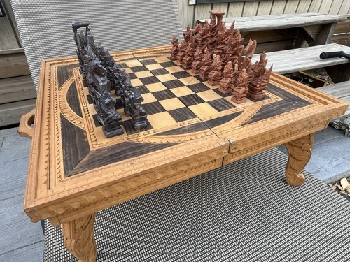 Jeu échecs artisanal - artisanal, bois