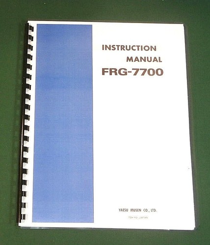 Yaesu frg 7700 - yaesu, instruction