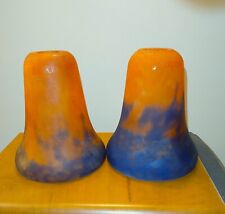 BELLE PAIRE DE TULIPES PATE DE VERRE GV CROISMARE ART DECO