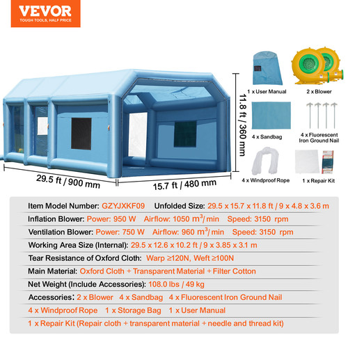 Vevor cabine peinture - vevor, de