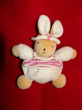 DOUDOU PELUCHE LAPIN ECRU ROSE