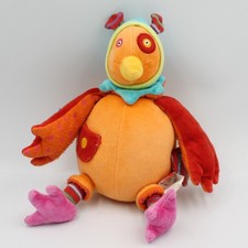 Doudou musical oiseau chouette orange rouge bleu vert Dragobert MOULIN ROTY - 26