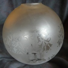 Boule verre dépoli D20 cm – lustre art déco/art nouveau – ref 4479