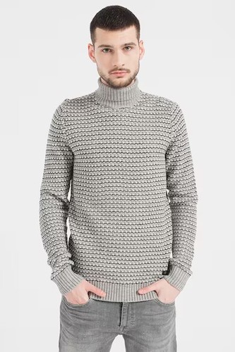 Pull col roulé gris - pull, n°