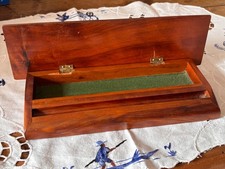 Accessoire bureau ancien RANGE-STYLOS crayons en BOIS de noyer + feutrine verte