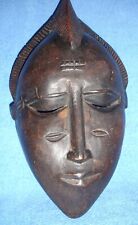 Ancien Masque sculpté en bois, Baoulé, Côte d'Ivoire, Art Africain, Belle patine