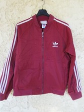 Blouson ADIDAS vintage années 90 bordeaux Jacket Trefoil S