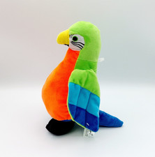 Peluche perroquet vert orange
