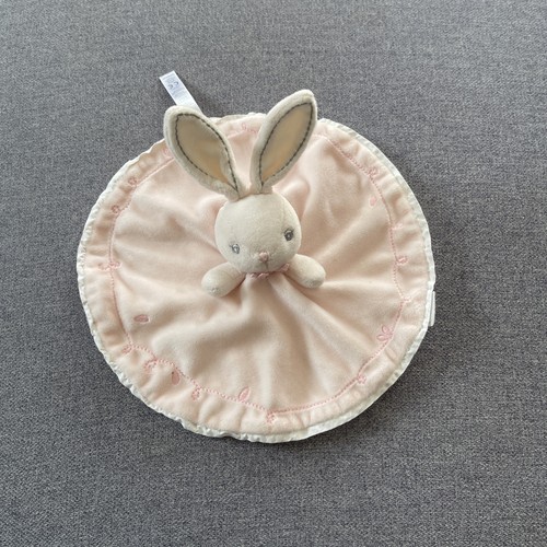 Doudou rond rose lapin - rond, blanc
