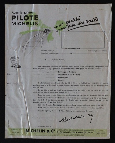 1938 publicité michelin - 1938, on
