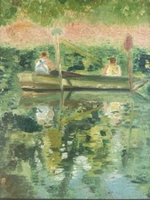 Belle Peinture 1950 Barque