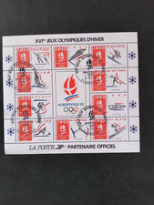 BLOC FEUILLET  DE 10 TIMBRES LUXE FRANCE  JEUX OLYMPIQUES ALBERTVILLE ANNEE 1992