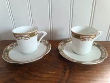 Porcelaine Fine Ancienne Robert Haviland Le Tanneur Deux Tasses Et Soucoupes