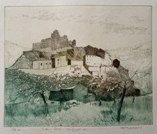Paysage basque, eau forte