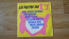 Vinyles 45T. : Les Restos du Coeur, avec J.J. Goldman, Yves Montand, M. PLATINI,