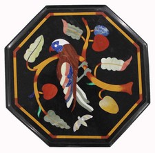 12 " Noir Marbre Table Top Incrustation Marqueterie Handmade Décor Maison &