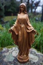 RE0316  B FIGURINE STATUETTE VIERGE 25 CM JESUS RELIGIEUX STYLE BRONZE LOURDES