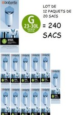 LOT 12 PAQUETS SAC POUBELLE 246265 BRABANTIA " G " 30 LITRES soit 240 SACS