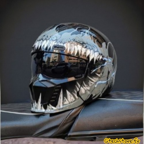 Casque moto intégral rétro - casque,