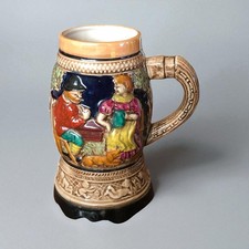 Chope de bière musicale mécanique - Décor en relief - Collection vintage