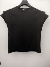 Haut/tee-shirt CAMAIEU noir cintré, 2 volants aux manches, taille M,  NEUF