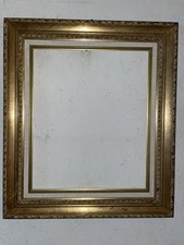 Cadre 8F 46x38 Feuillure  Doré Feuille Or  Plein Bois