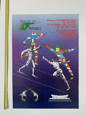 World fencing championships junior Athens greece 1989 vintage poster