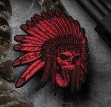 PATCH ECUSSON BIKER MOTARD TETE DE MORT CHEF INDIEN THERMOCOLLANT !