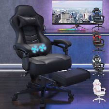 ELECWISH Chaise Gaming Ergonomie Chaises de Gamer avec Massage Soutien Lombaire