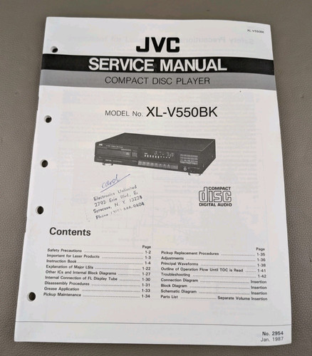 Jvc model xl v550bk - model, no.