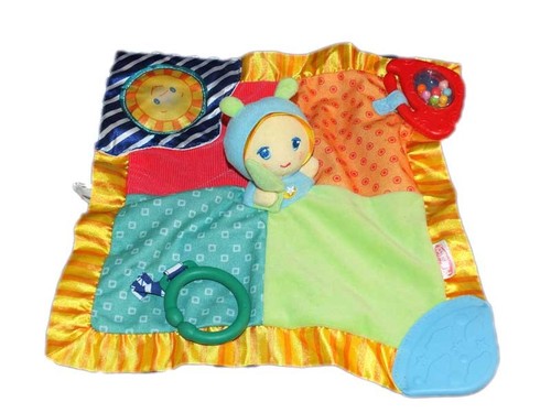 Doudou plat activite vert - doudou,